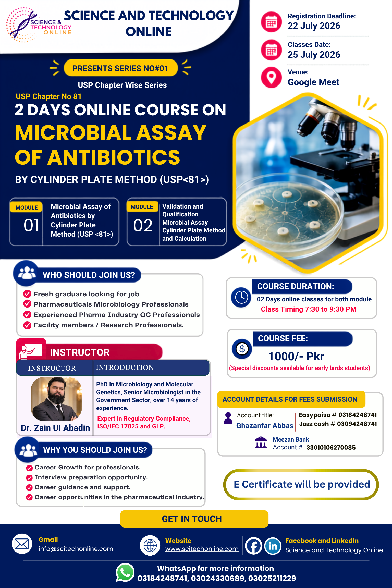 2 Days Online course on Microbial Assay of Antibiotics